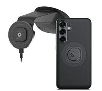 Quad Lock Windscreen/Dashboard Suction (V6) Car Phone Mount with MAG Phone Case and MAG Wireless Charging Head for Galaxy S25+