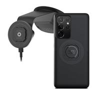 Quad Lock Windscreen/Dashboard Suction (V6) Car Phone Mount with MAG Phone Case and MAG Wireless Charging Head for Galaxy S21 Ultra