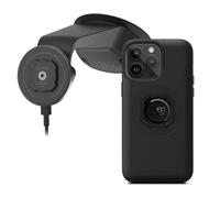 Quad Lock Windscreen/Dashboard Suction (V6) Car Phone Mount with MAG Phone Case and MAG Wireless Charging Head for iPhone 14 Pro Max