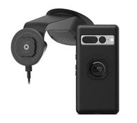 Quad Lock Windscreen/Dashboard Suction (V6) Car Phone Mount with MAG Phone Case and MAG Wireless Charging Head for Google Pixel 7 Pro