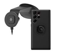 Quad Lock Windscreen/Dashboard Suction (V6) Car Phone Mount with MAG Phone Case and MAG Wireless Charging Head for Galaxy S22 Ultra