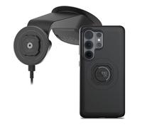 Quad Lock Windscreen/Dashboard Suction (V6) Car Phone Mount with MAG Phone Case and MAG Wireless Charging Head for Galaxy S26 Ultra