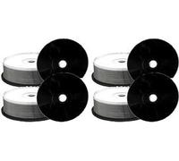QUAD-PAK (4x25) Black Bottom White Top Inkjet Printable CD-R MediaRange 700MB 4x25pcs Spindel Tub 52x (4-PKS OF 25 = 100 DISCS)