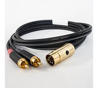 QUAD Premium Aux Input Cable. 5 Pin Din to Dual Phono RCA Cinche. Mogami Coax (1m)