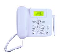 Quadband GSM Classic Desk TelePhone, Wireless Fixed Phone Desktop Telephone, With Caller ID Time Date Display, For Home, Office, Hotel, GSM Business Desk Phone, Black (Color : White)