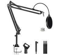QuadCast Mic Arm,Overhead Boom Arm Microphone Stand Desk Mount with Adapter Pop Filter High Profile for HyperX S Quadcast Blue Yeti Shure SM7B Rode Razer Seiren Mini SoloCast Elgato Wave, Fifine Mics
