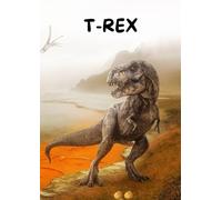 Quaderno a quadretti con dinosauri " T-Rex " in formato A4 5mm per le scuole 4a e 5a elementare, scuola media e superiori: Quaderno a quadretti con la fantasia di dinosauri " T-Rex "
