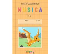 Quaderno A5 a quadretti 1cm con margini | Musica | Prima seconda elementare | Tema Animali Dinosauri | Zoo School (Zoo School - Quaderni per la scuola primaria a tema animali)