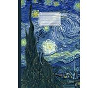 Quaderno A5 di Musica Pentagrammato: Vincent Van Gogh, La notte stellata | Arte in copertina | Con 8 righi per pagina per scrivere, prendere appunti e ... Music Notebook | 110 pagine | Formato A5