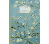 Quaderno A5 di Musica Pentagrammato: Vincent Van Gogh, Ramo di mandorlo fiorito | Arte in copertina | Con 8 righi per pagina per scrivere, prendere ... Music Notebook | 110 pagine | Formato A5