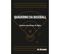Quaderno da Baseball A5 100 pagine Schema del campo & Righe: Per allenatori, giocatori, baseball giovanile, analisi delle partite, registro allenamenti, lavagna tattica, formato portatile