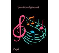 Quaderno Pentagrammato 12 righi: Quaderno di Musica formato A4. Contiene 100 pagine con 12 pentagrammi/righi musicali stretti ciascuna per scrivere le ... Indice personalizzabile e pagine numerate.