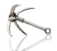 QUADPALM Grappling Hook - Stainless Steel, Foldable, Multifunctional - Silver