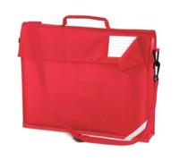 Quadra Book Bag with Strap, Bright Red, One Size