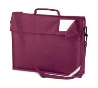 Quadra Book Bag with Strap, Burgundy, One Size