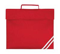 QUADRA Classic Book Bag School Bag - 8 Colours (Classic RED)