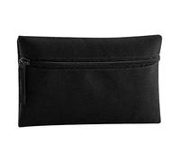Quadra Classic Zip Up Pencil Case (Pack of 2) - Black, One Size