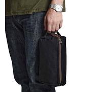 Quadra Heritage Leather Trim Toiletry Bag in Black Quadra Black