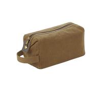 Quadra Heritage Leather Trim Toiletry Bag in Desert Sand Quadra Desert Sand