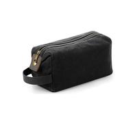 Quadra Heritage Washed Leather Accents Toiletry Bag BC5245