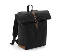 Quadra Men's Heritage Leather Accents Backpack in Black Quadra Black