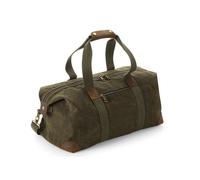 Quadra Men's Heritage Leather Accents Holdall in Dark Olive Quadra Dark Olive