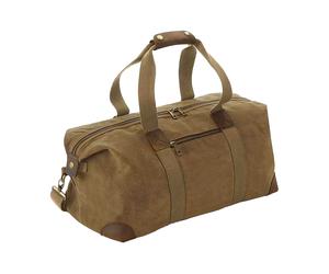 Quadra Men's Heritage Leather Handled Holdall in Light Brown Quadra Light Brown