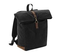 Quadra Men's Heritage Leather Trim Backpack in Black Quadra Black