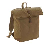 Quadra Men's Heritage Leather Trim Backpack in Light Brown Quadra Light Brown