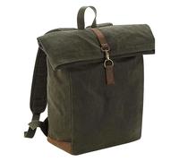 Quadra Men's Heritage Leather Trim Backpack in Olive Quadra Olive