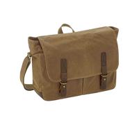 Quadra Men's Heritage Leather Trim Messenger Bag in Light Brown Quadra Light Brown