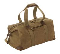Quadra Men's Heritage Leather Trim Waxed Canvas Holdall in Light Brown Quadra Light Brown