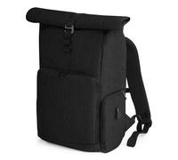 Quadra Men's Q-tech Charge Roll-top Backpack in Black Quadra Black One Size