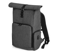Quadra Men's Q-tech Charge Roll-top Backpack in Dark Grey Quadra Dark Grey One Size
