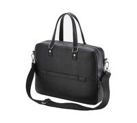 Quadra Men's Tailored Luxe Leather-Look PU Briefcase in Black Quadra Black