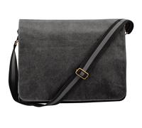 Quadra Men's Vintage Canvas Despatch Bag - 14 Litres in Dark Grey Quadra Dark Grey One Size