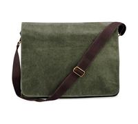 Quadra Men's Vintage Canvas Despatch Bag - 14 Litres in Green Quadra Green One Size