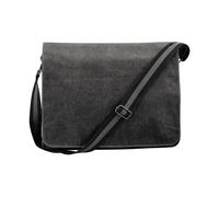 Quadra Men's Vintage Canvas Messenger Bag in Dark Grey Quadra Dark Grey