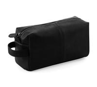 Quadra Nuhide Faux Leather Washbag In Black Black