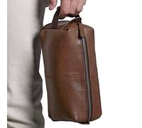 Quadra Nuhide Faux Leather Washbag In Tan Tan