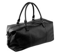 Quadra NuHude Faux Leather Weekender Holdall Bag (One Size) (Black)