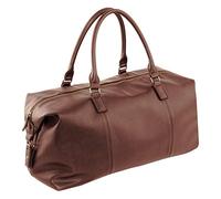 Quadra NuHude Faux Leather Weekender Holdall Bag (One Size) (Tan)