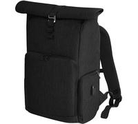 Quadra Men's Q-tech Charge Roll Up Backpack in Black Quadra Black