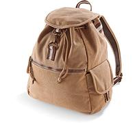 Quadra - sac à dos toile look usé vintage DESERT CANVAS BACKPACK QD612 - adulte mixte - coloris noir VINTAGE BLACK