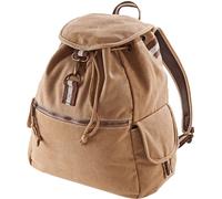 Quadra Vintage Canvas Backpack - 18 Litres Pack of 2 in Tan Quadra Tan