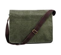 (One Size, Vintage Military Green) Quadra Vintage Canvas Despatch Bag - 14 Litres
