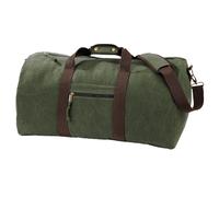 Quadra Men's Vintage Canvas Holdall Duffle Bag - 45 Litres Pack of 2 in Green Quadra Green One Size
