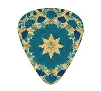 Quadrangle Pattern Guitar Plectrum Set Of 12, Including 3 Thicknesses Of Plectrums For Acoustic Guitars, &Ukuleles And More.