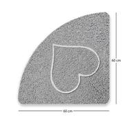 Nicoman Quadrant Bath Mat Non Slip Anti Mould, 60 cm Love Design Bath Mats for Inside Shower, Pet Lover Bathmats for Bathtubs Toilet Bathroom Floor, PVC Bathtub Mat for Family