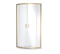 Balterley Quadrant Shower Enclosure, 6mm Toughened Safety Shower Glass Cubicle Door, Bar Handle Sliding Glass Door, Enclosures for Showers, Enclosures & Cubicles - 880 x 880 x 1850mm (Brushed Brass)